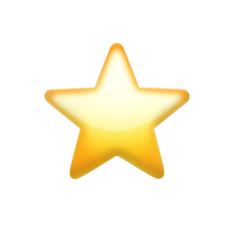 Shiny golden star emoji symbolizing excellence and quality.